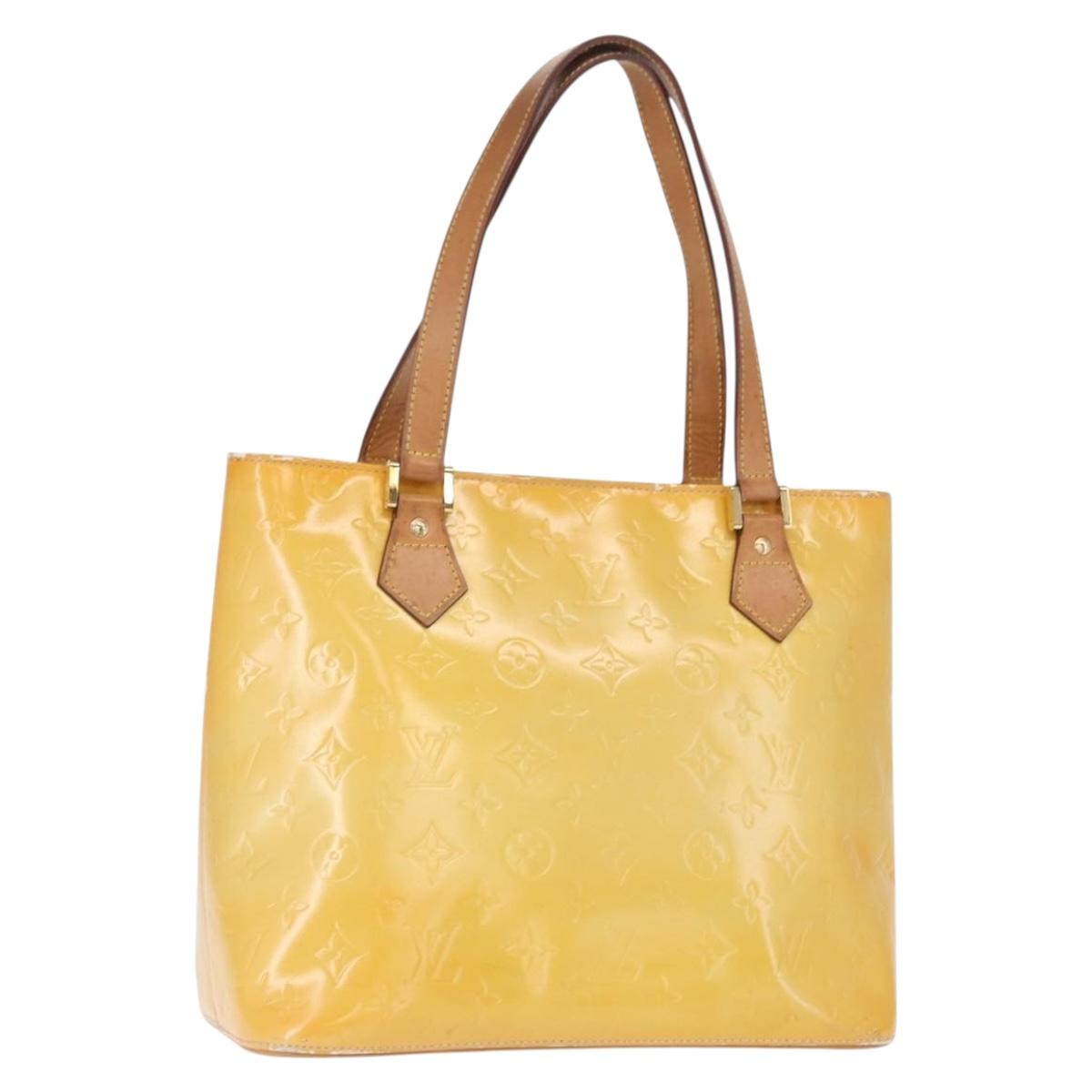 LOUIS VUITTON Monogram Vernis Houston Hand Bag Gris M91053 LV Auth BA9521