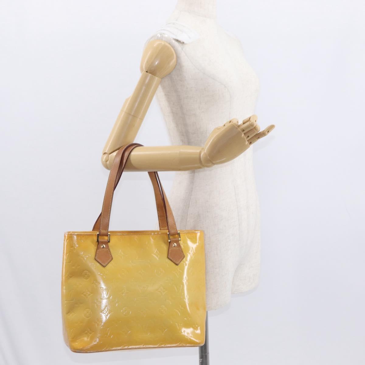 LOUIS VUITTON Monogram Vernis Houston Hand Bag Gris M91053 LV Auth BA9521