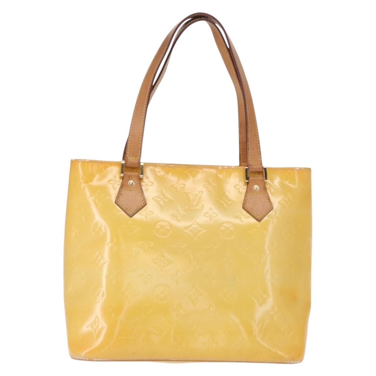 LOUIS VUITTON Monogram Vernis Houston Hand Bag Gris M91053 LV Auth BA9521