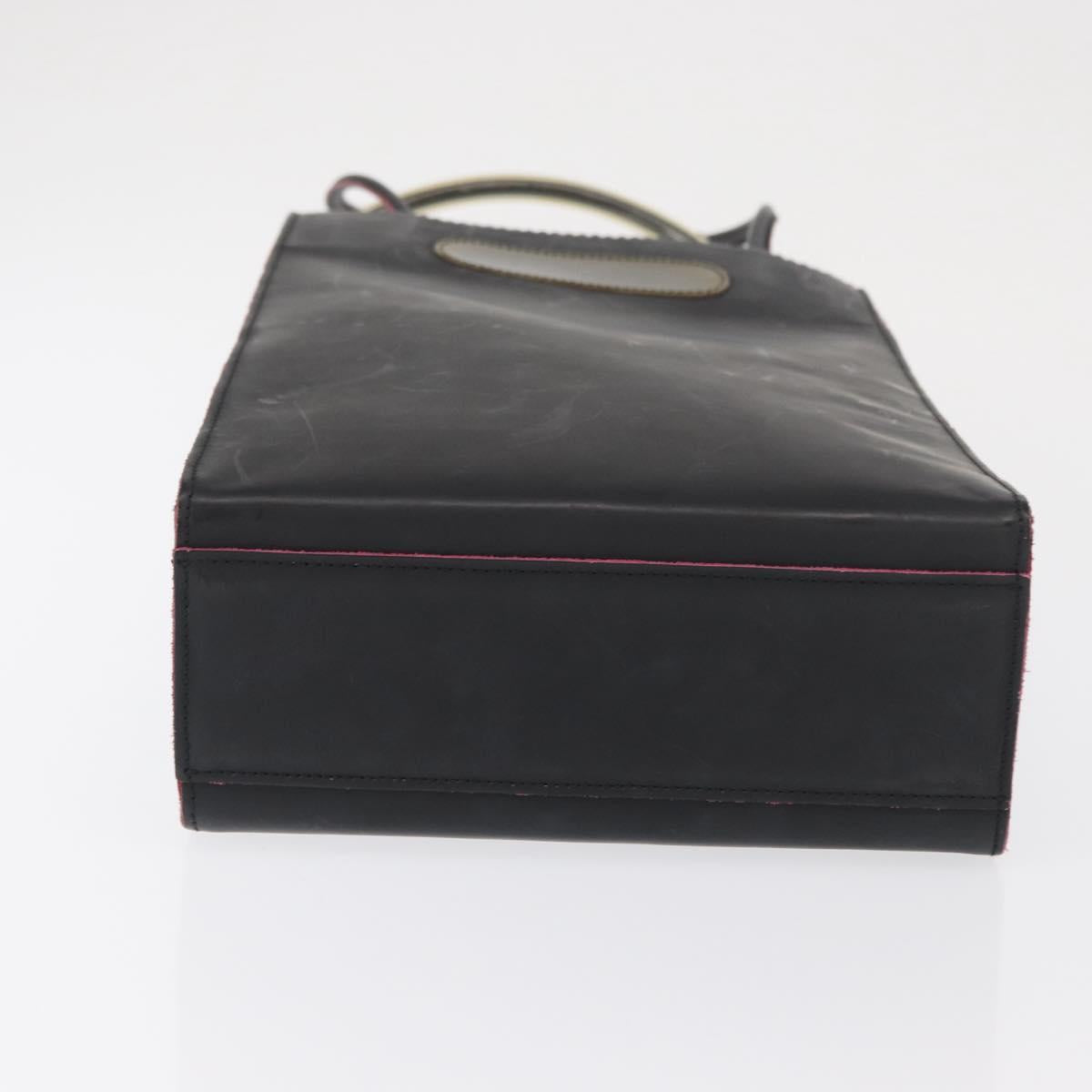CHANEL Hand Bag Leather Black CC Auth BA9527