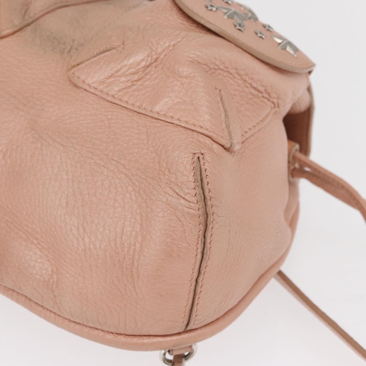Jimmy Choo Love Backpack Leather Pink Silver Auth BA9528
