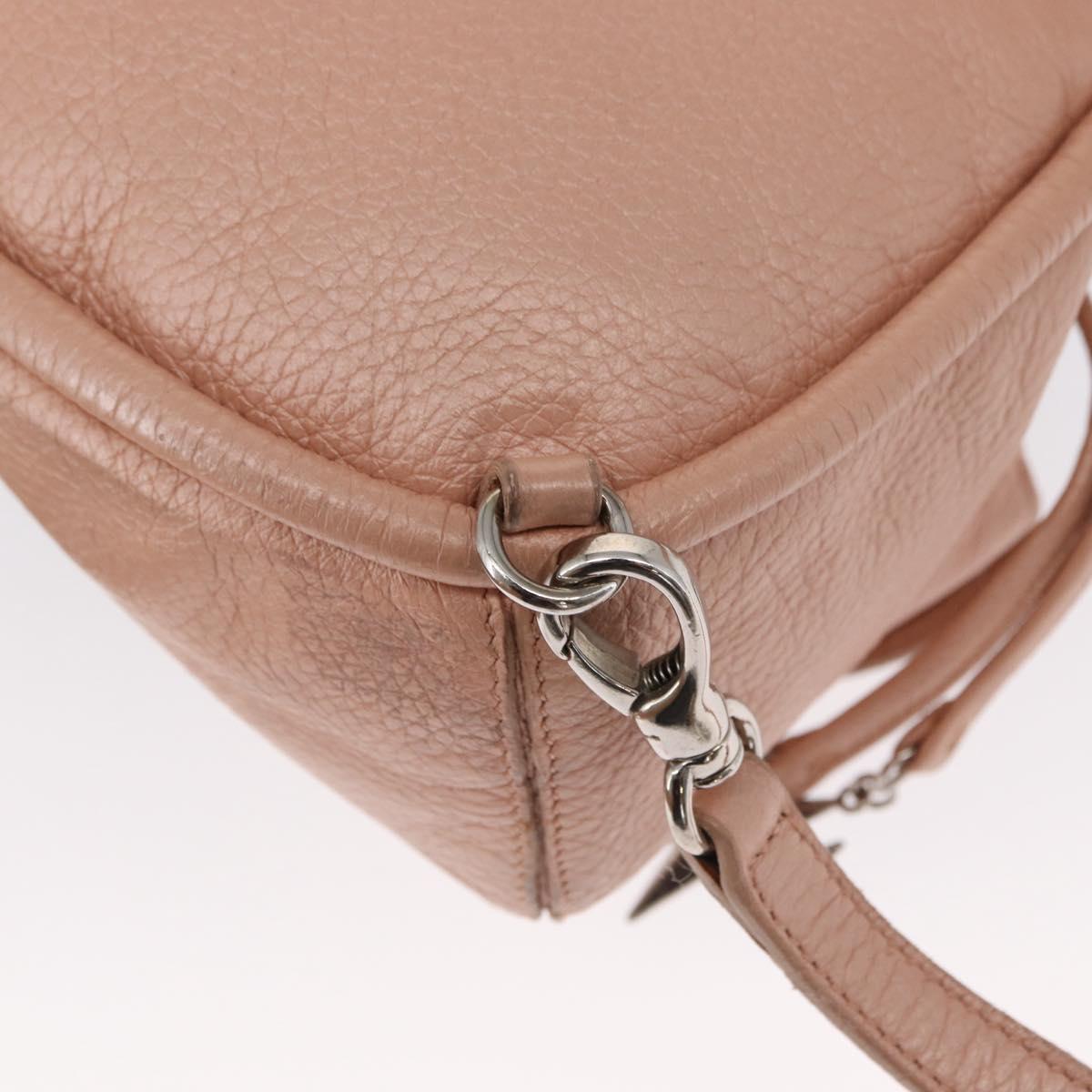 Jimmy Choo Love Backpack Leather Pink Silver Auth BA9528