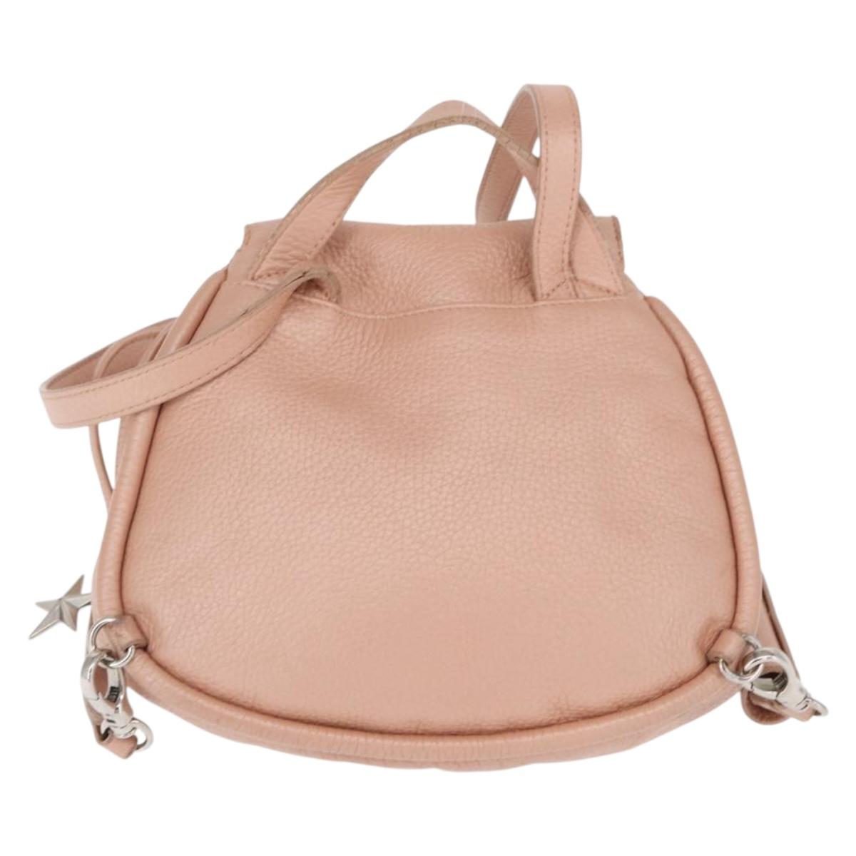 Jimmy Choo Love Backpack Leather Pink Silver Auth BA9528