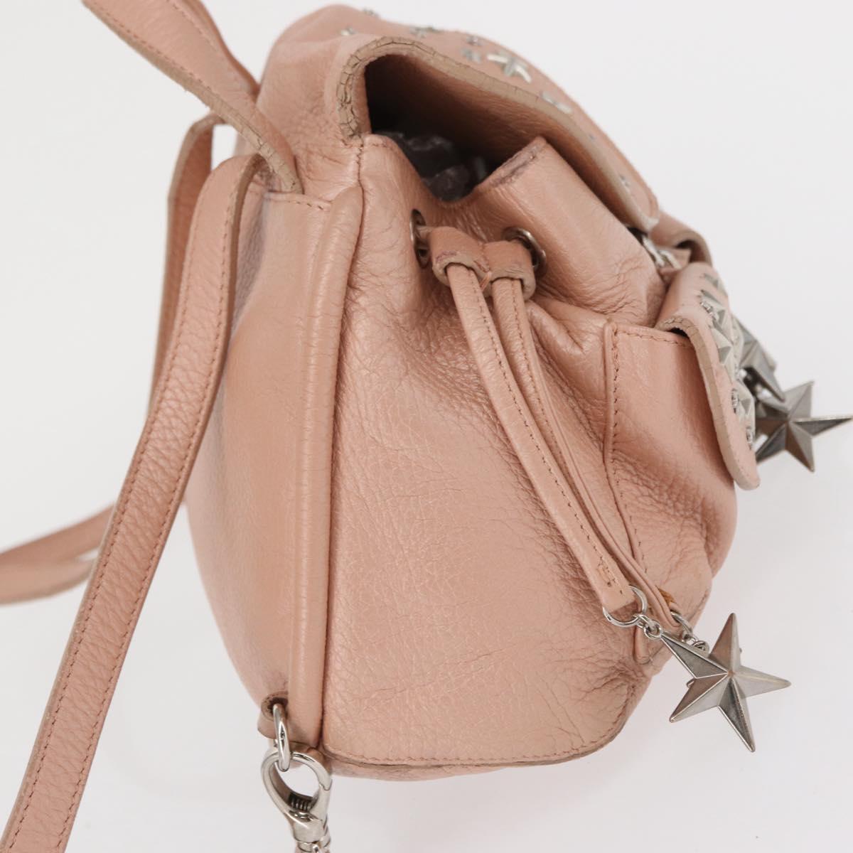 Jimmy Choo Love Backpack Leather Pink Silver Auth BA9528