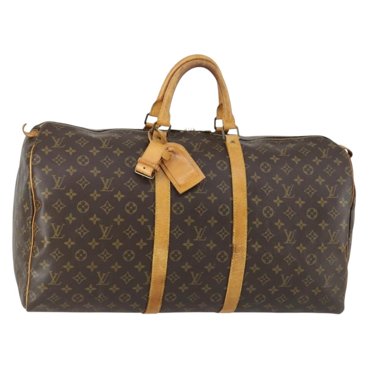 LOUIS VUITTON Monogram Keepall 55 Boston Bag M41424 LV Auth BA9533