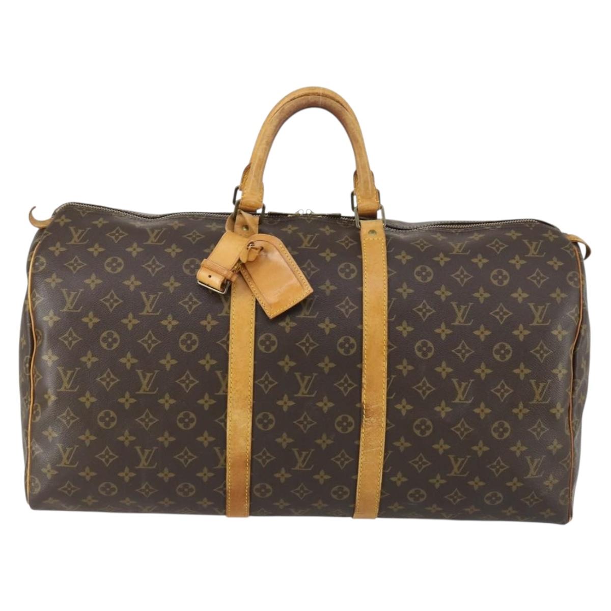 LOUIS VUITTON Monogram Keepall 55 Boston Bag M41424 LV Auth BA9533