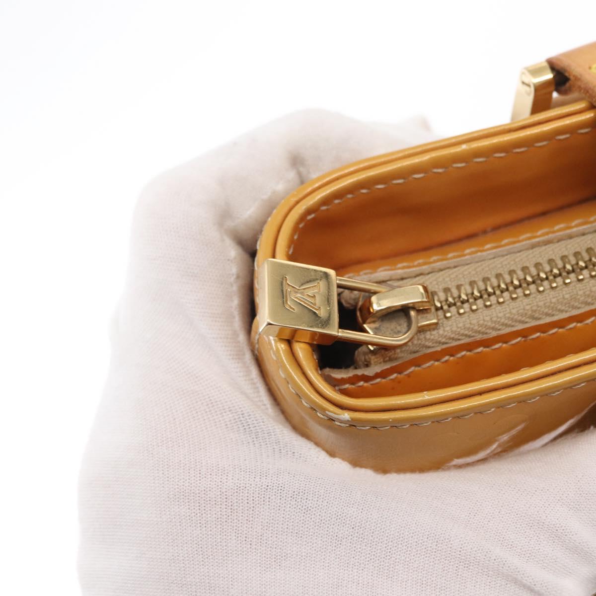 LOUIS VUITTON Monogram Vernis Houston Hand Bag Beige M91004 LV Auth BA9534
