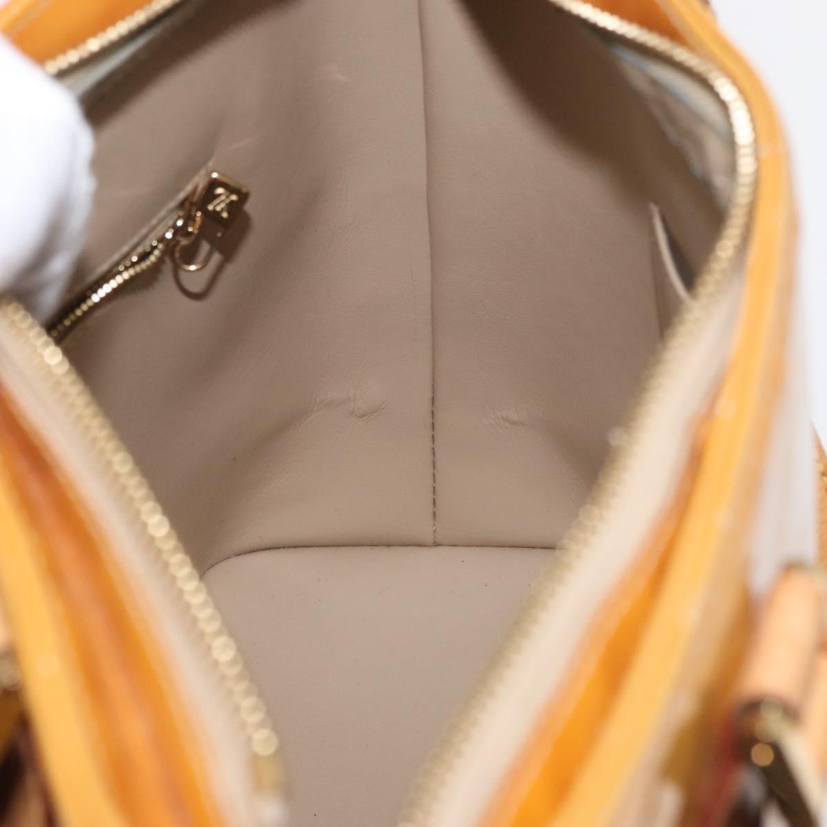 LOUIS VUITTON Monogram Vernis Houston Hand Bag Beige M91004 LV Auth BA9534