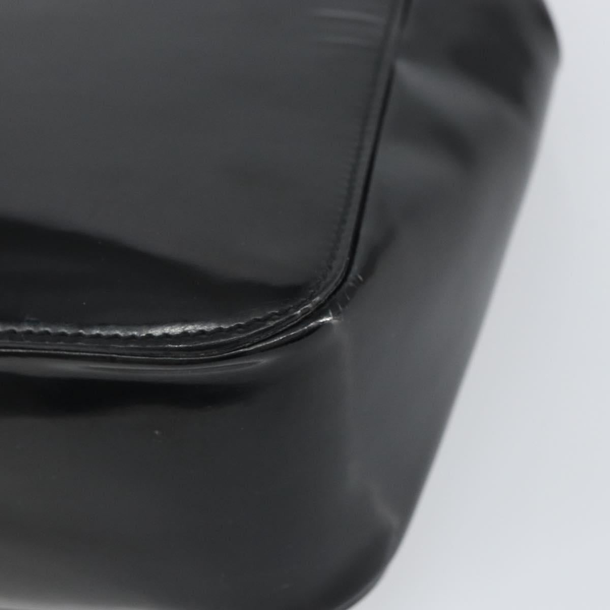 GUCCI Bamboo Hand Bag Patent leather Black 93152 Auth BA9541