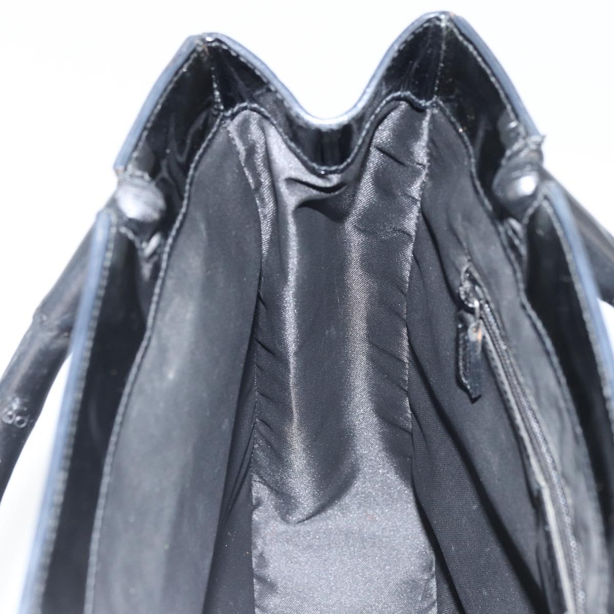 GUCCI Bamboo Hand Bag Patent leather Black 93152 Auth BA9541