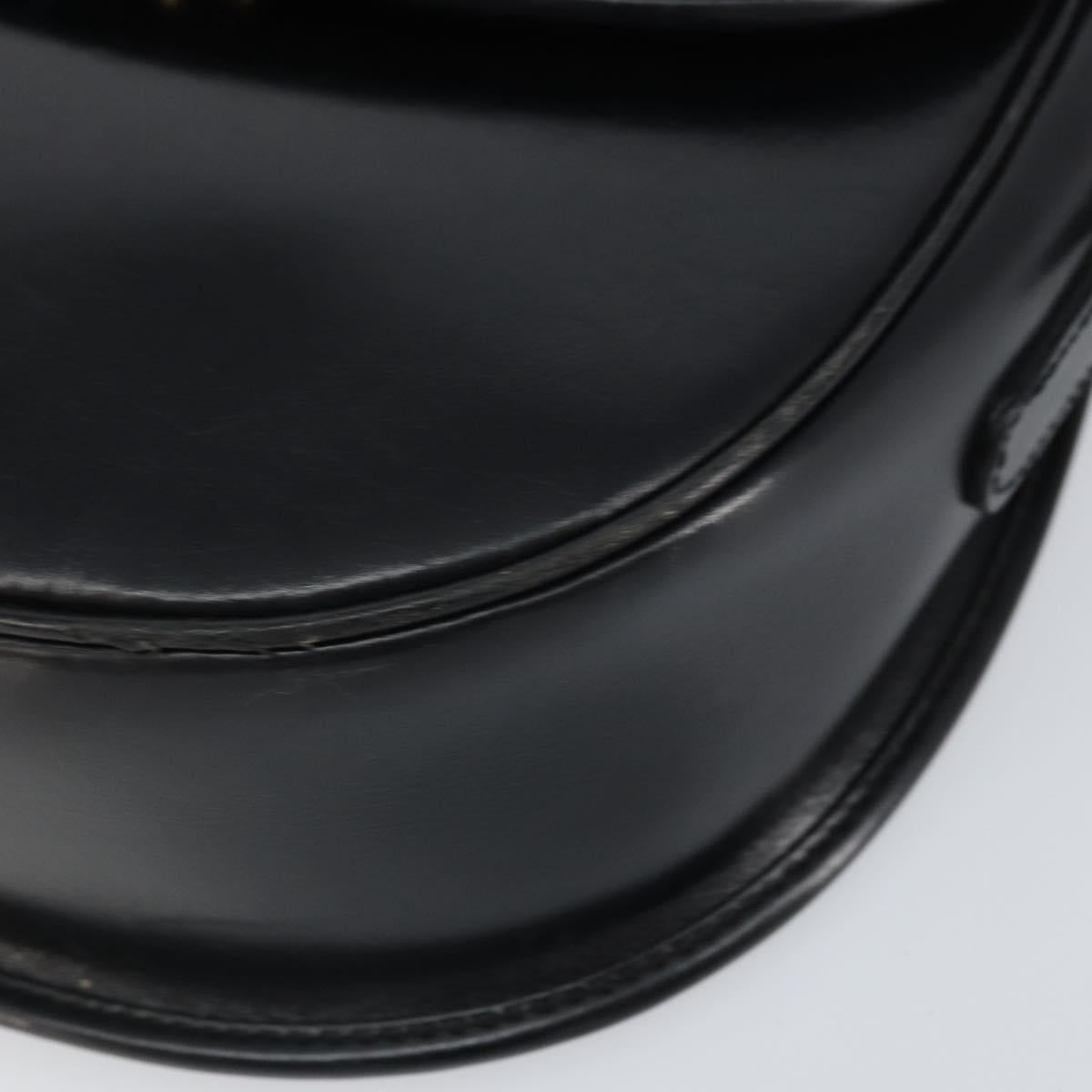 GUCCI Shoulder Bag Leather Black Gold 007 49 0074 Auth BA9548