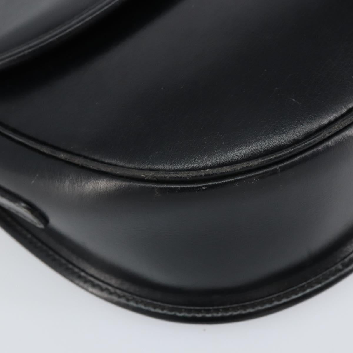 GUCCI Shoulder Bag Leather Black Gold 007 49 0074 Auth BA9548
