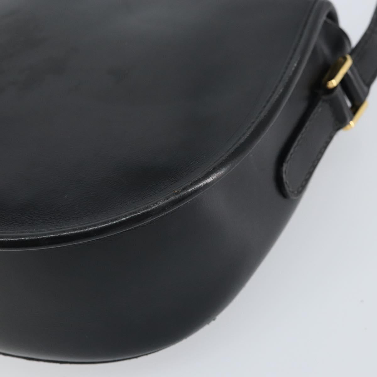 GUCCI Shoulder Bag Leather Black Gold 007 49 0074 Auth BA9548