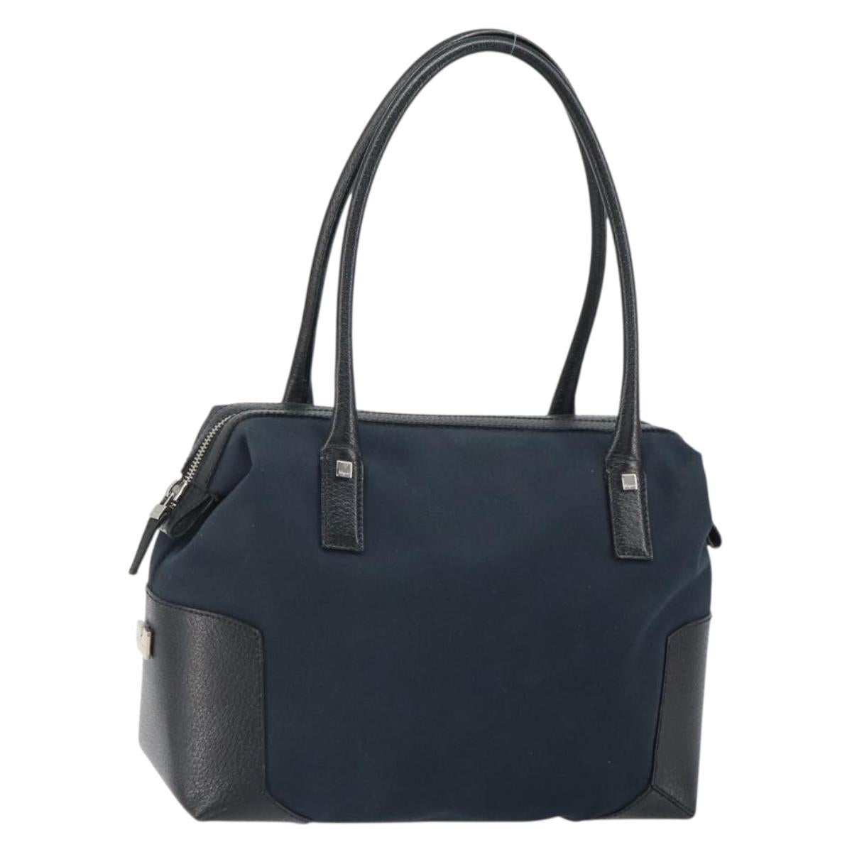 Salvatore Ferragamo Hand Bag Nylon Black Silver Auth BA9555