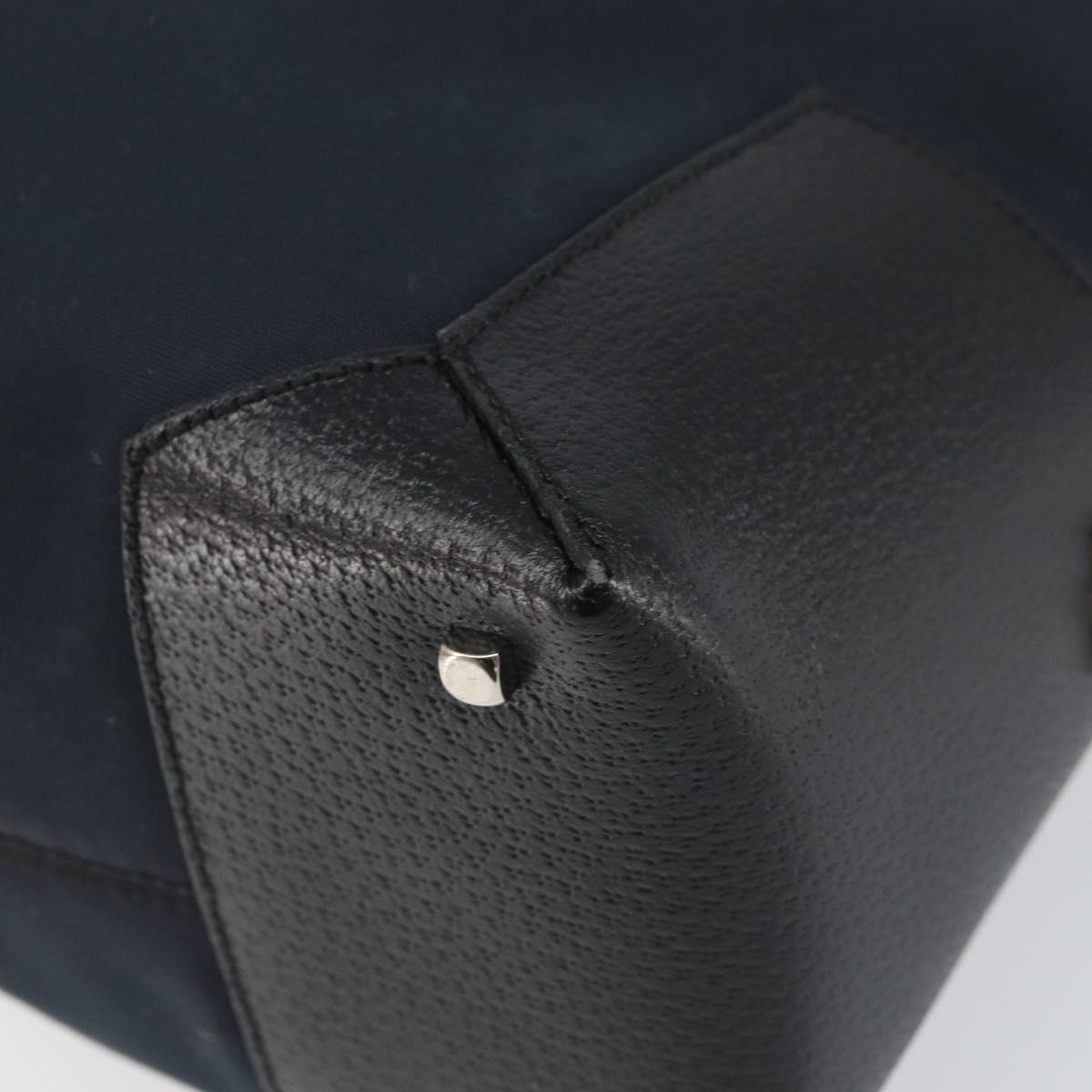 Salvatore Ferragamo Hand Bag Nylon Black Silver Auth BA9555