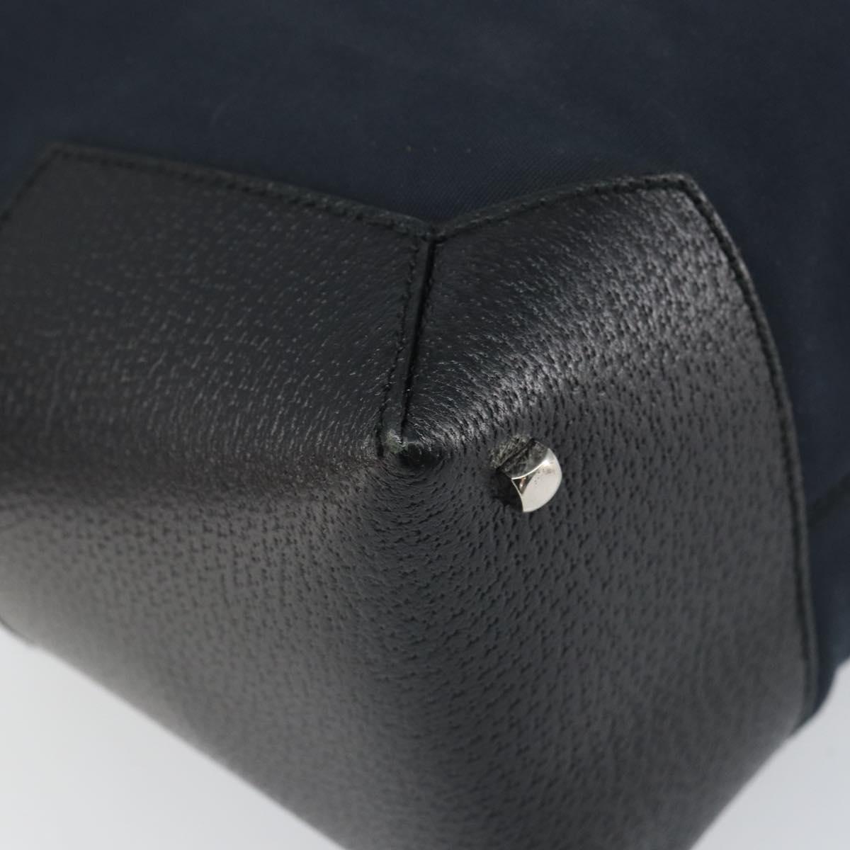 Salvatore Ferragamo Hand Bag Nylon Black Silver Auth BA9555