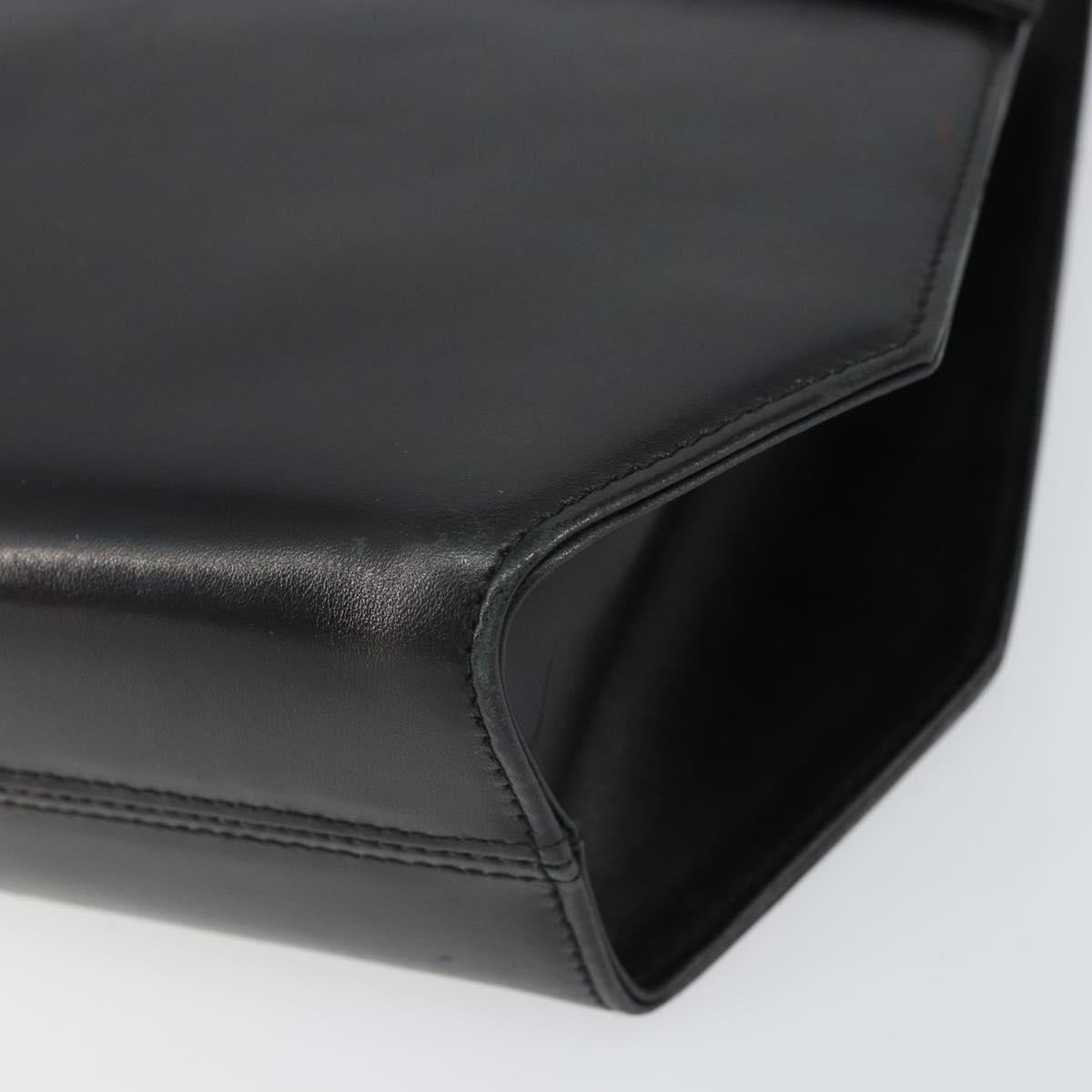 Salvatore Ferragamo Shoulder Bag Leather Black Gold Auth BA9556