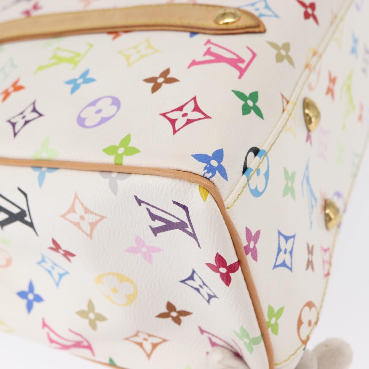 LOUIS VUITTON Monogram Multicolor Aurelia MM Tote Bag White M40094 Auth BA9560