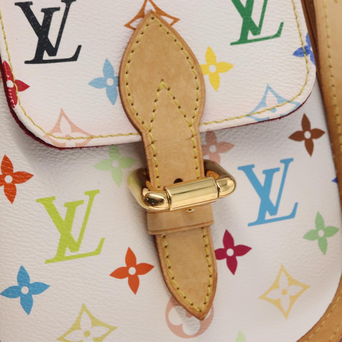 LOUIS VUITTON Monogram Multicolor Aurelia MM Tote Bag White M40094 Auth BA9560
