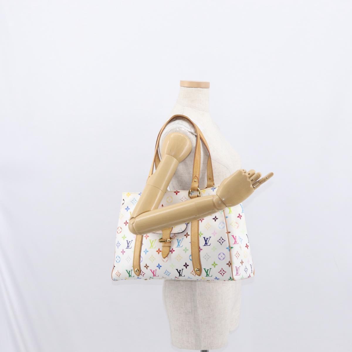 LOUIS VUITTON Monogram Multicolor Aurelia MM Tote Bag White M40094 Auth BA9560