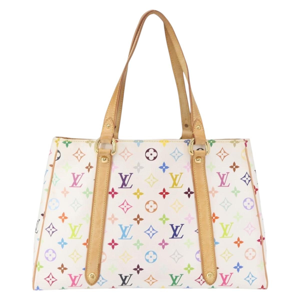 LOUIS VUITTON Monogram Multicolor Aurelia MM Tote Bag White M40094 Auth BA9560