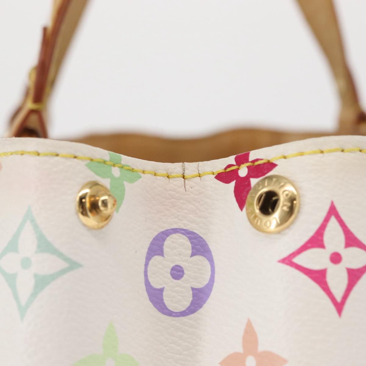 LOUIS VUITTON Monogram Multicolor Aurelia MM Tote Bag White M40094 Auth BA9560