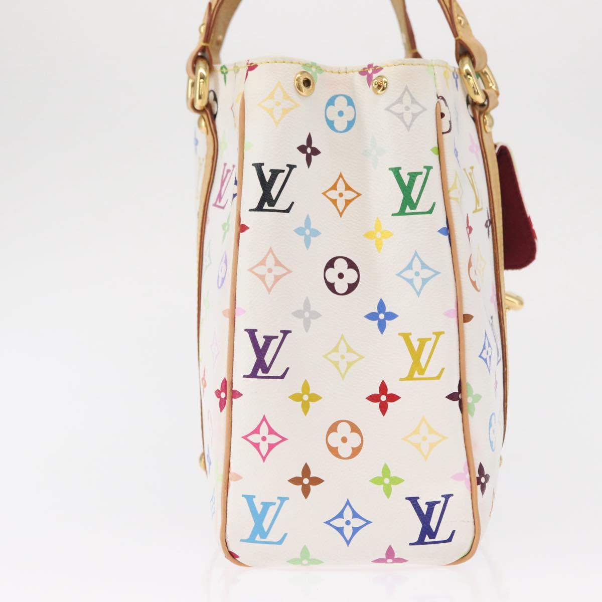 LOUIS VUITTON Monogram Multicolor Aurelia MM Tote Bag White M40094 Auth BA9560