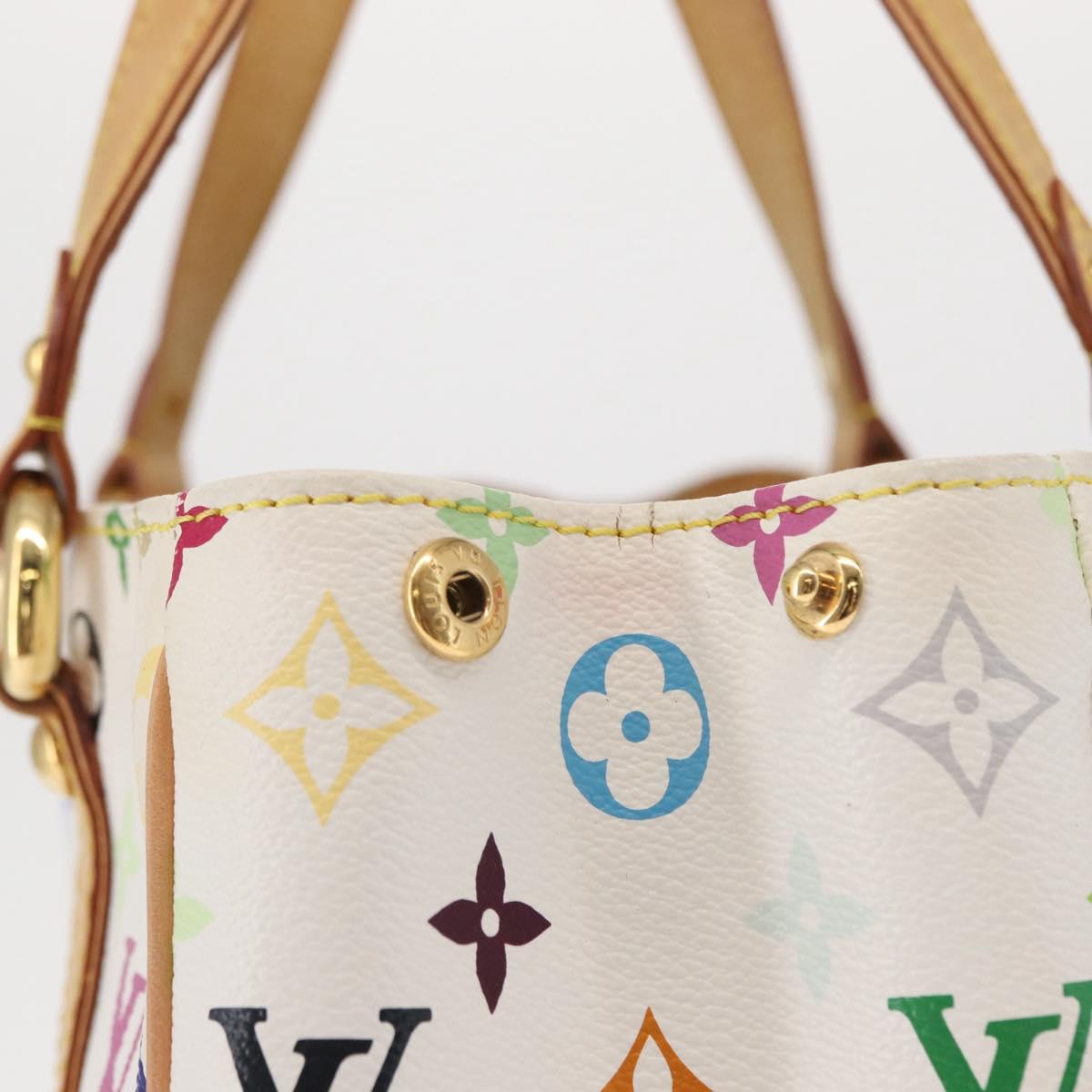 LOUIS VUITTON Monogram Multicolor Aurelia MM Tote Bag White M40094 Auth BA9560