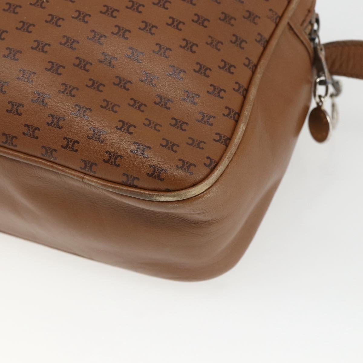 CELINE Macadam Canvas Shoulder Bag PVC Brown Gold Auth BA9563