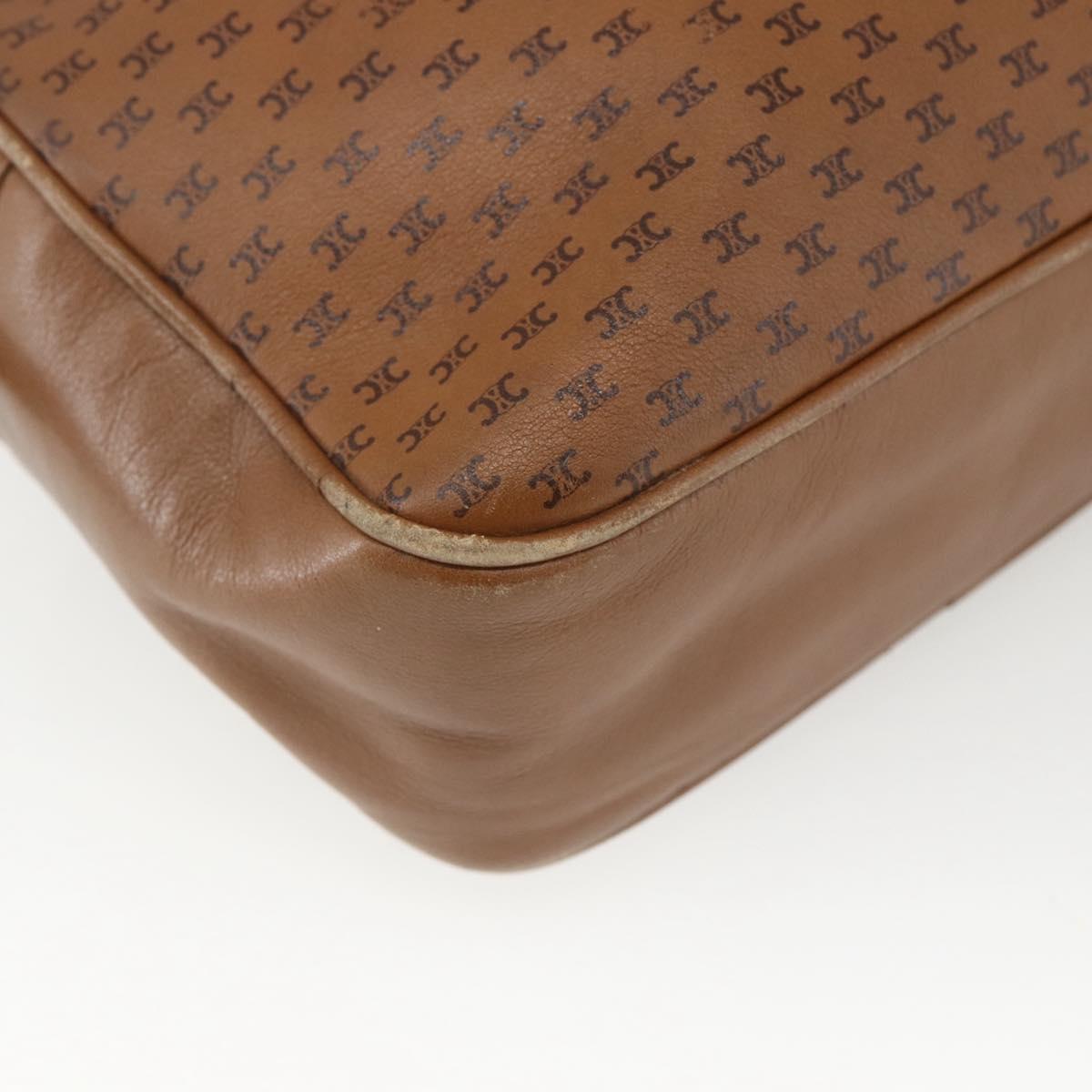 CELINE Macadam Canvas Shoulder Bag PVC Brown Gold Auth BA9563