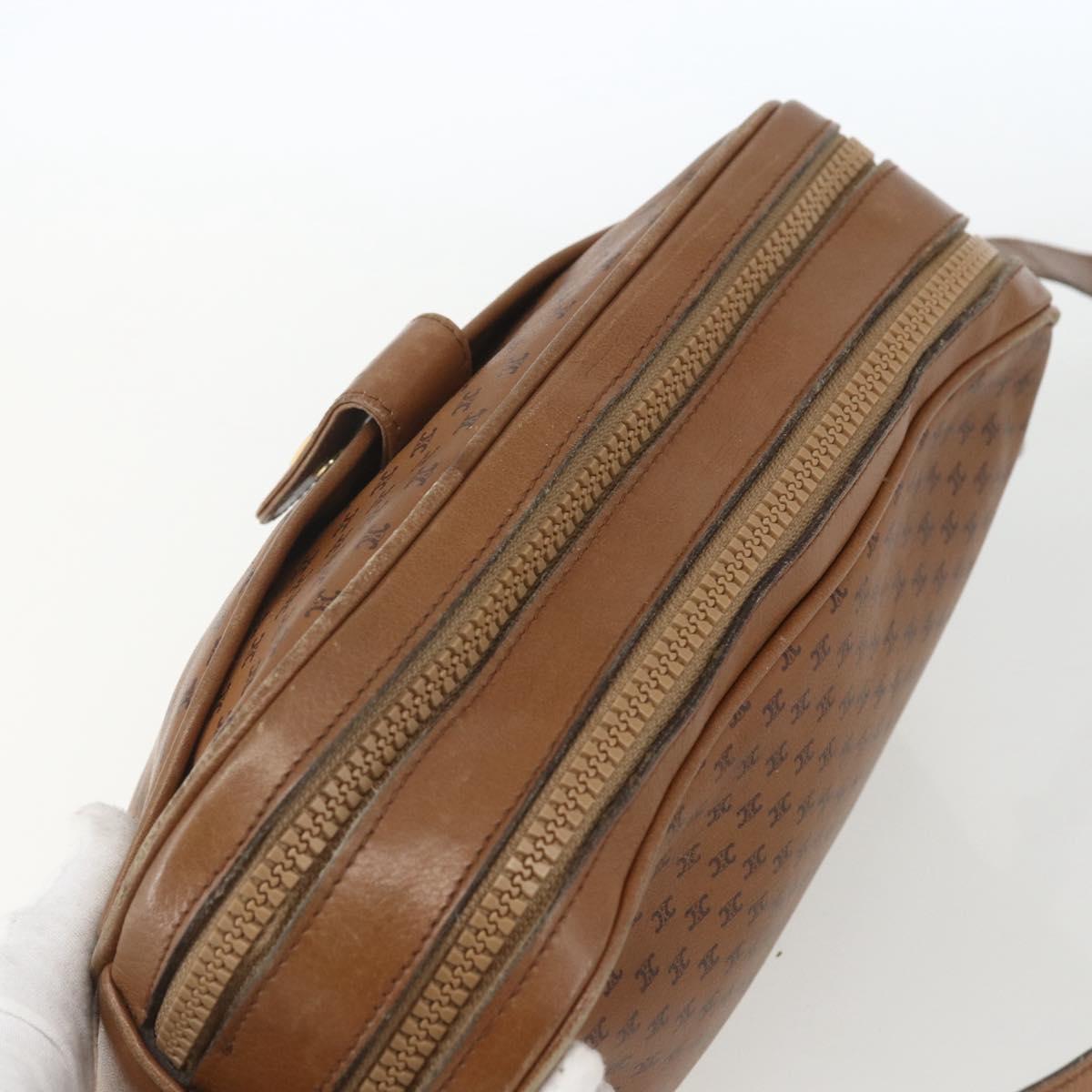 CELINE Macadam Canvas Shoulder Bag PVC Brown Gold Auth BA9563