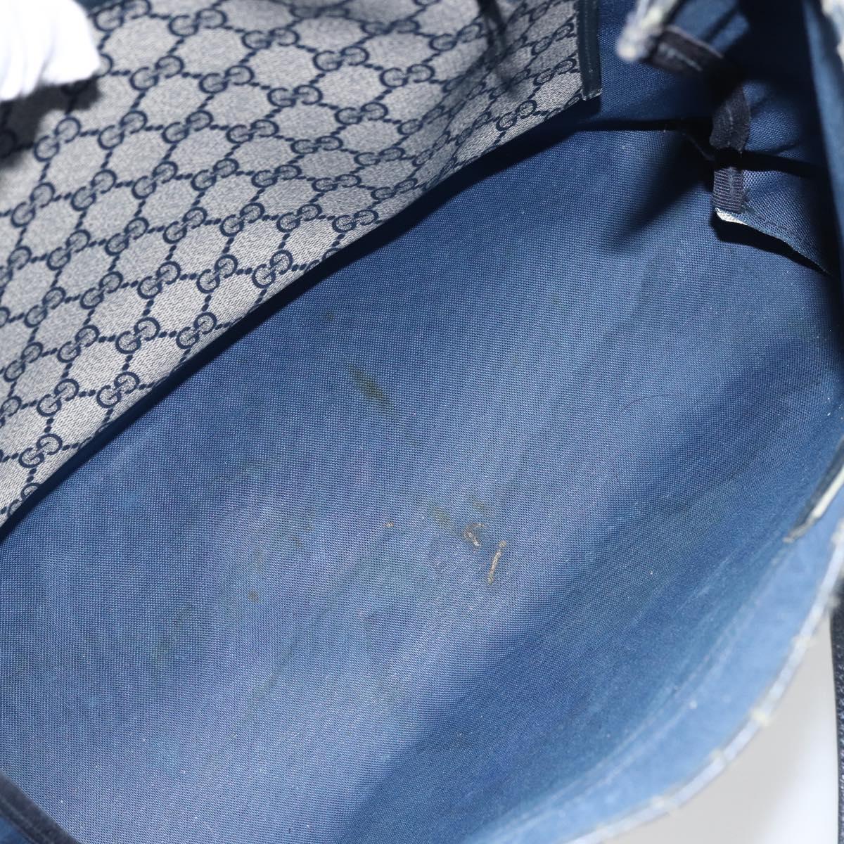 GUCCI GG Supreme Sherry Line Tote Bag PVC Navy Gold 39 02 091 Auth BA9564