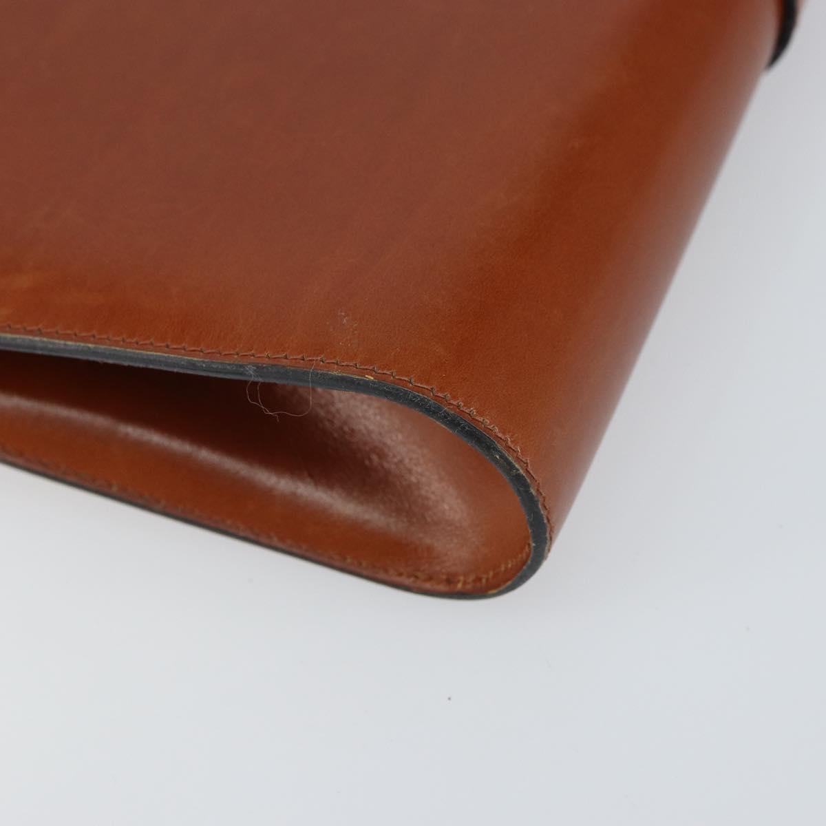 Christian Dior Shoulder Bag Leather Gold Brown Auth BA9565