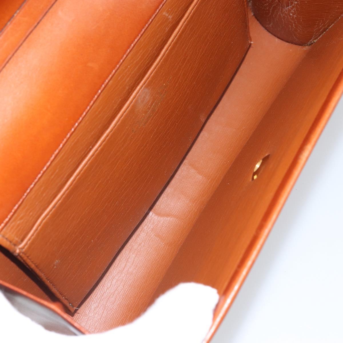 Christian Dior Shoulder Bag Leather Gold Brown Auth BA9565