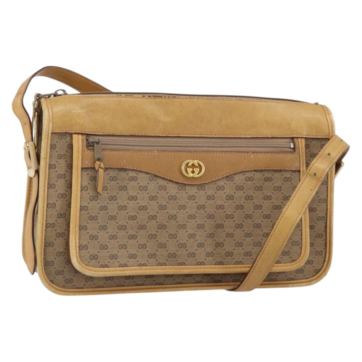 GUCCI GG Supreme Shoulder Bag PVC Beige 001 067 0115 Auth BA9569