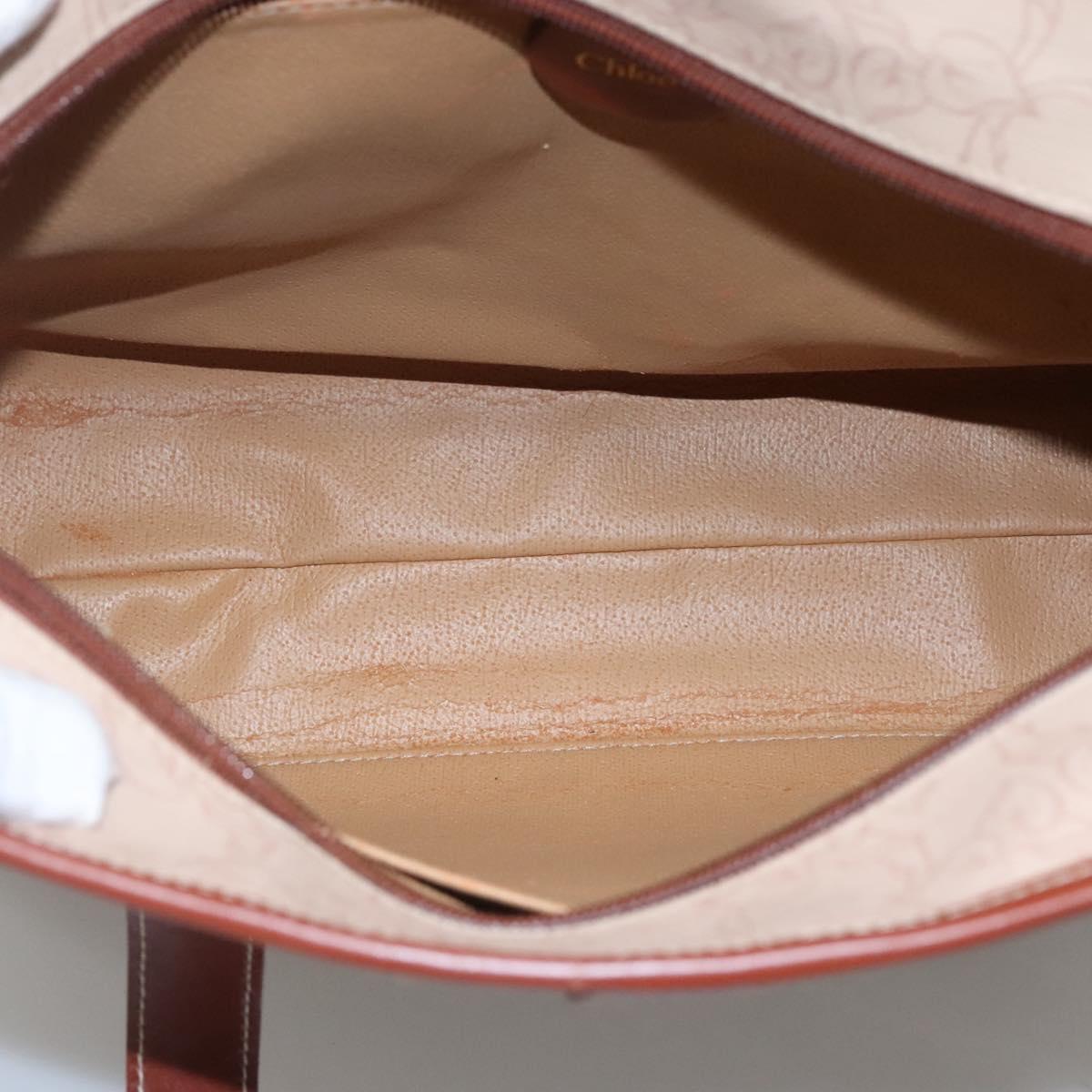 Chloe Tote Bag PVC Beige Auth BA957