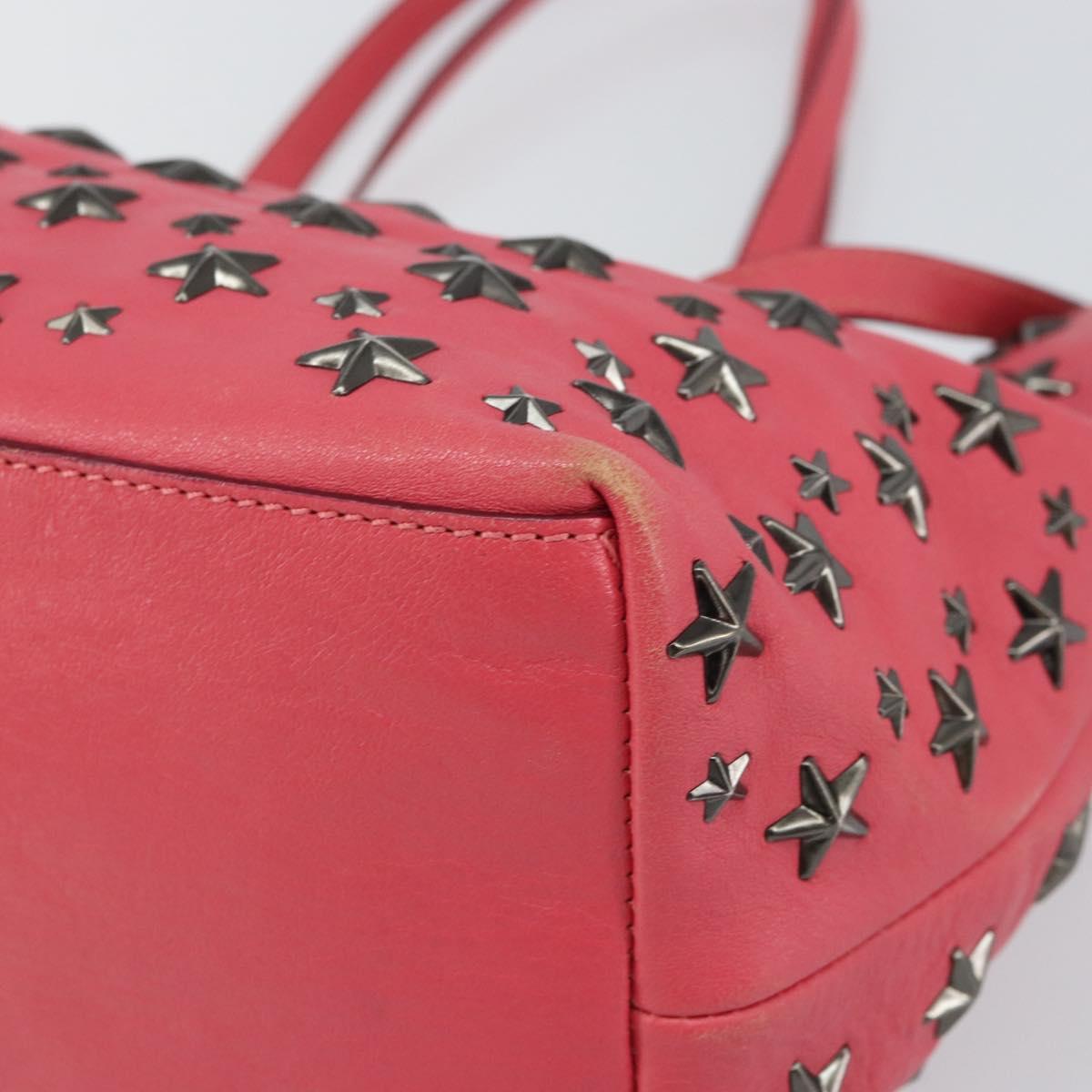 Jimmy Choo Sasha S Tote Bag Leather Pink Silver Auth BA9570