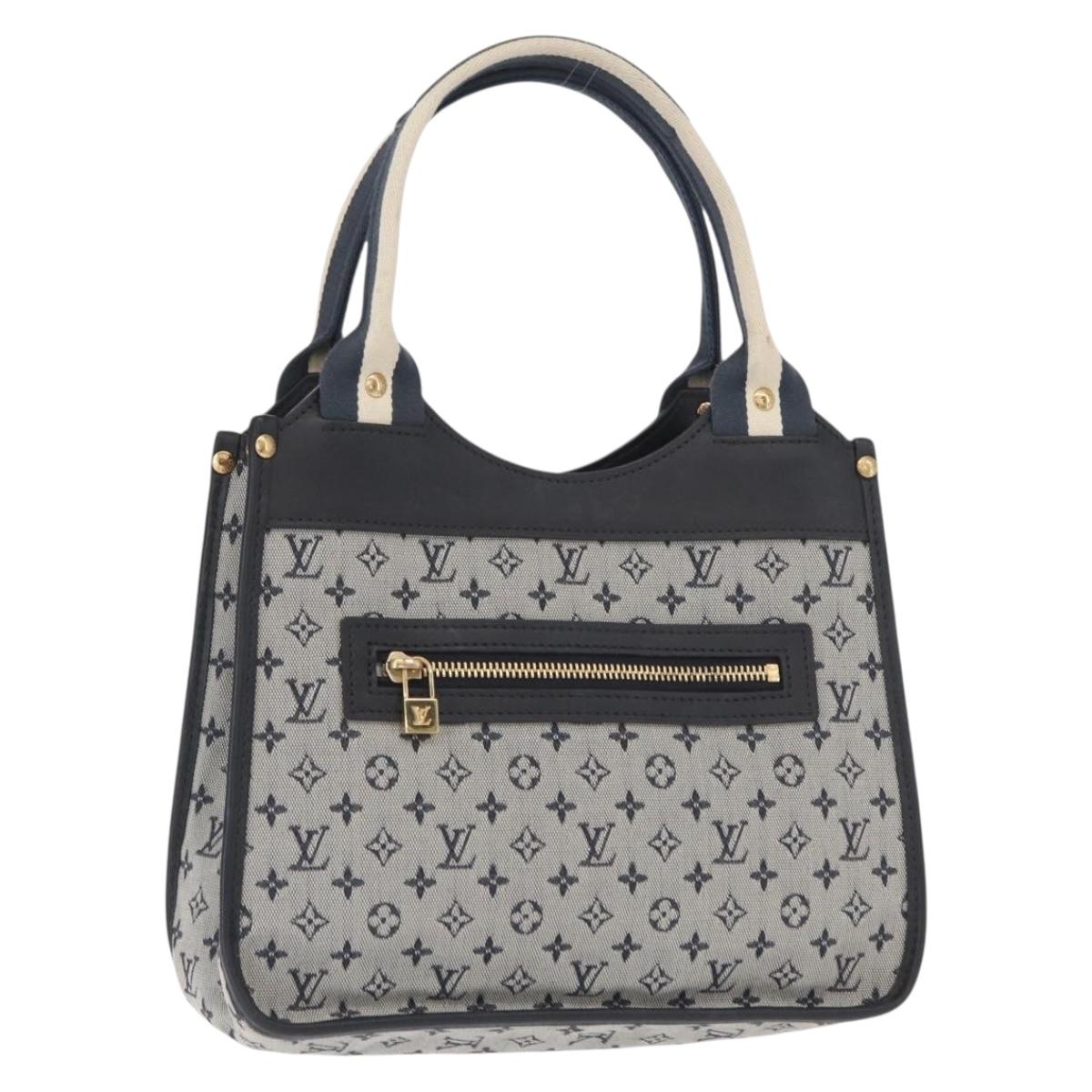 LOUIS VUITTON Monogram Mini Sac Catline Tote Bag Navy M92325 LV Auth BA9588