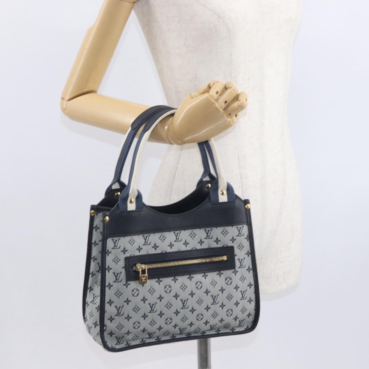 LOUIS VUITTON Monogram Mini Sac Catline Tote Bag Navy M92325 LV Auth BA9588