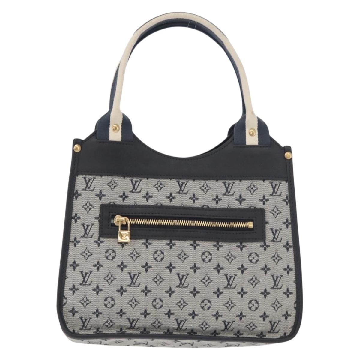 LOUIS VUITTON Monogram Mini Sac Catline Tote Bag Navy M92325 LV Auth BA9588