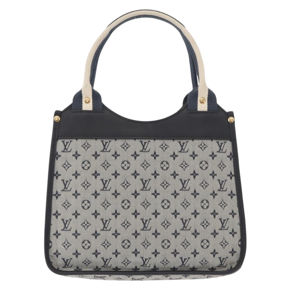 LOUIS VUITTON Monogram Mini Sac Catline Tote Bag Navy M92325 LV Auth BA9588