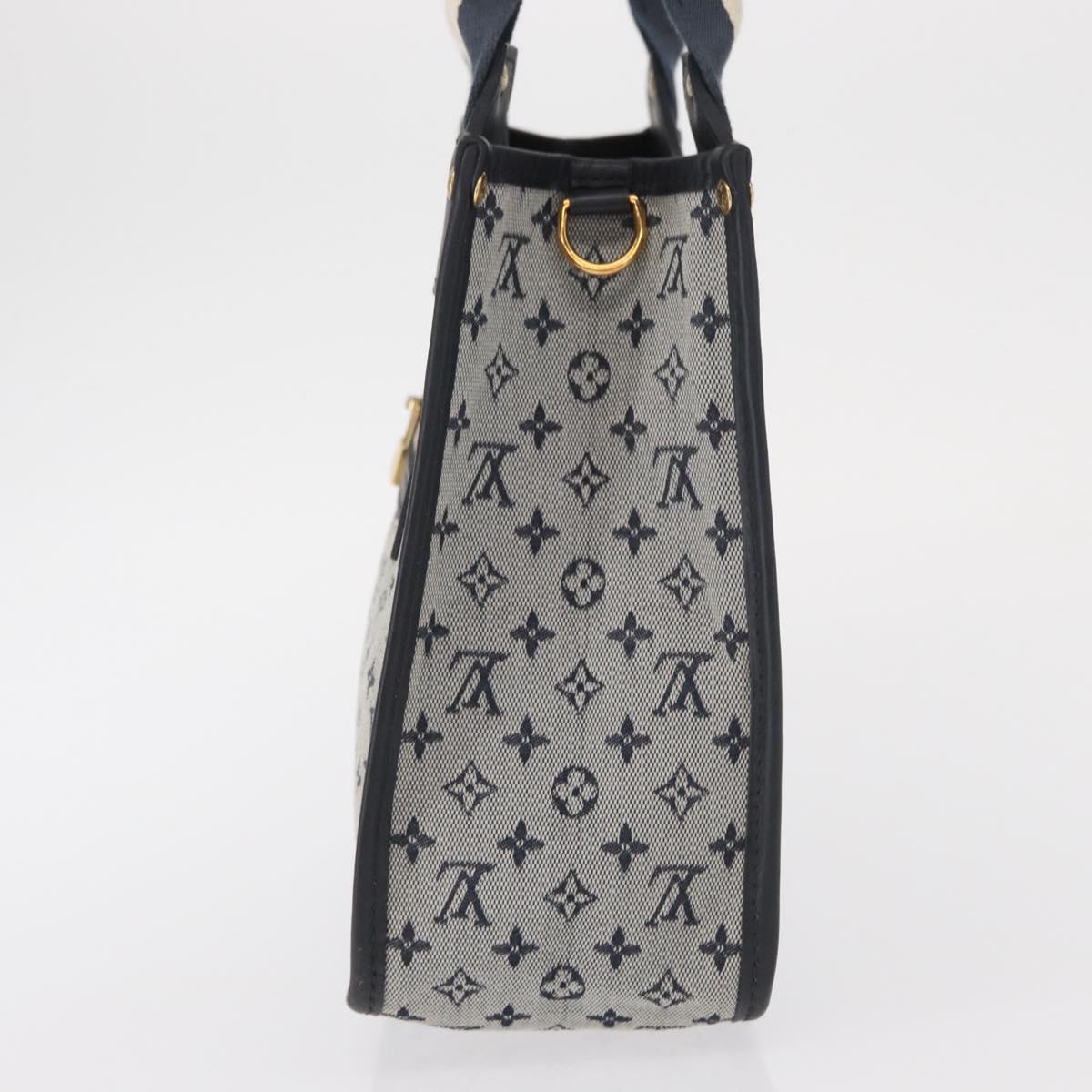 LOUIS VUITTON Monogram Mini Sac Catline Tote Bag Navy M92325 LV Auth BA9588