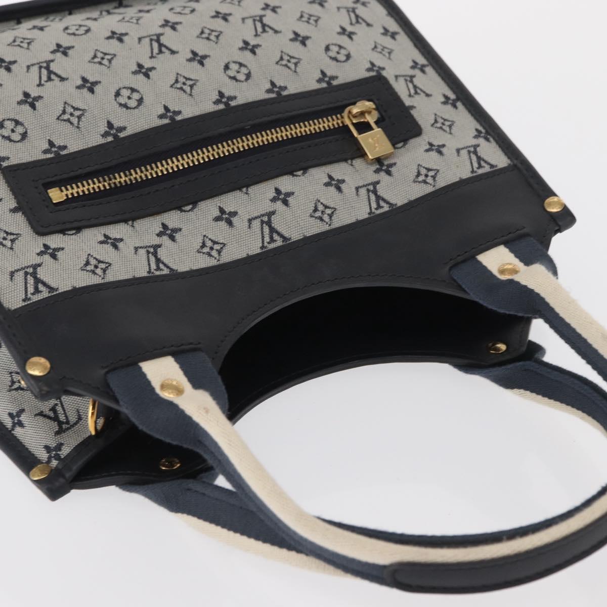 LOUIS VUITTON Monogram Mini Sac Catline Tote Bag Navy M92325 LV Auth BA9588