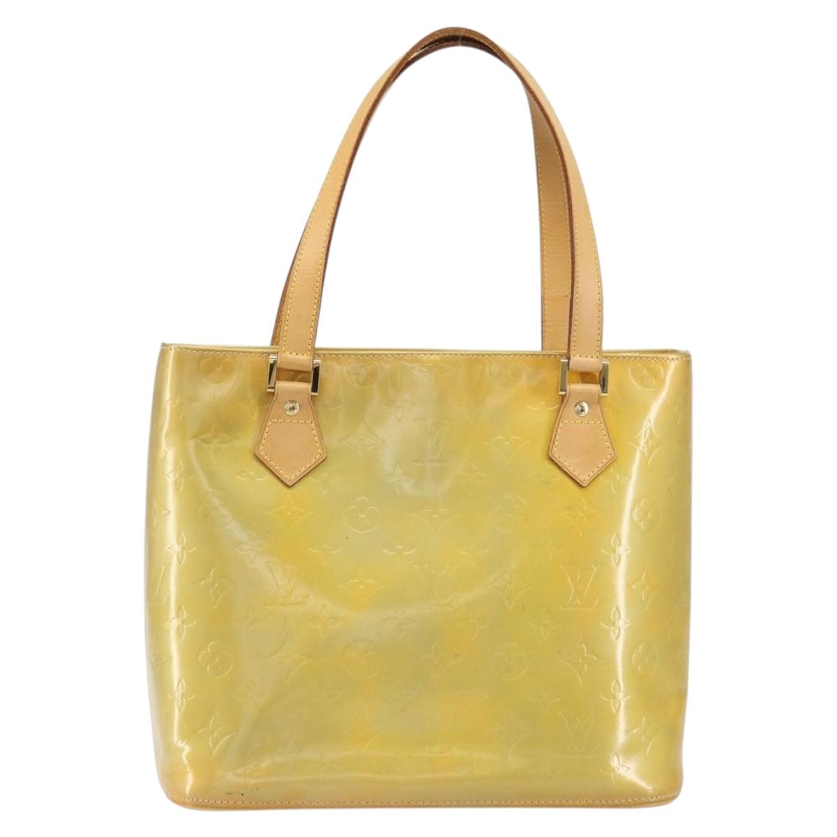 LOUIS VUITTON Monogram Vernis Houston Hand Bag Gris M91053 LV Auth BA9595
