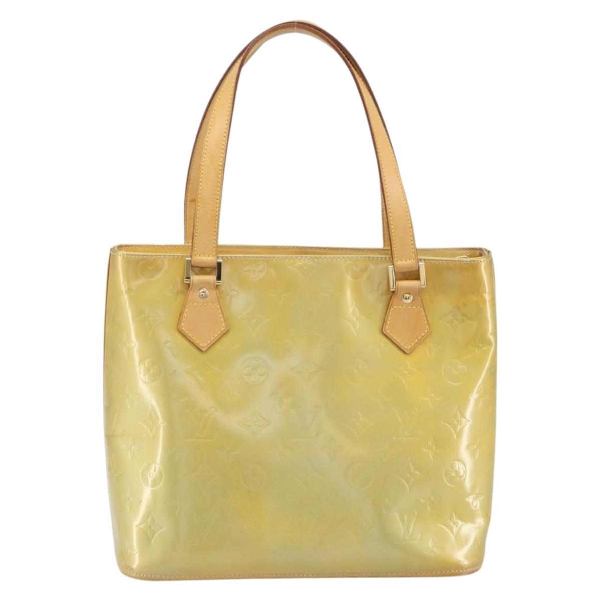 LOUIS VUITTON Monogram Vernis Houston Hand Bag Gris M91053 LV Auth BA9595