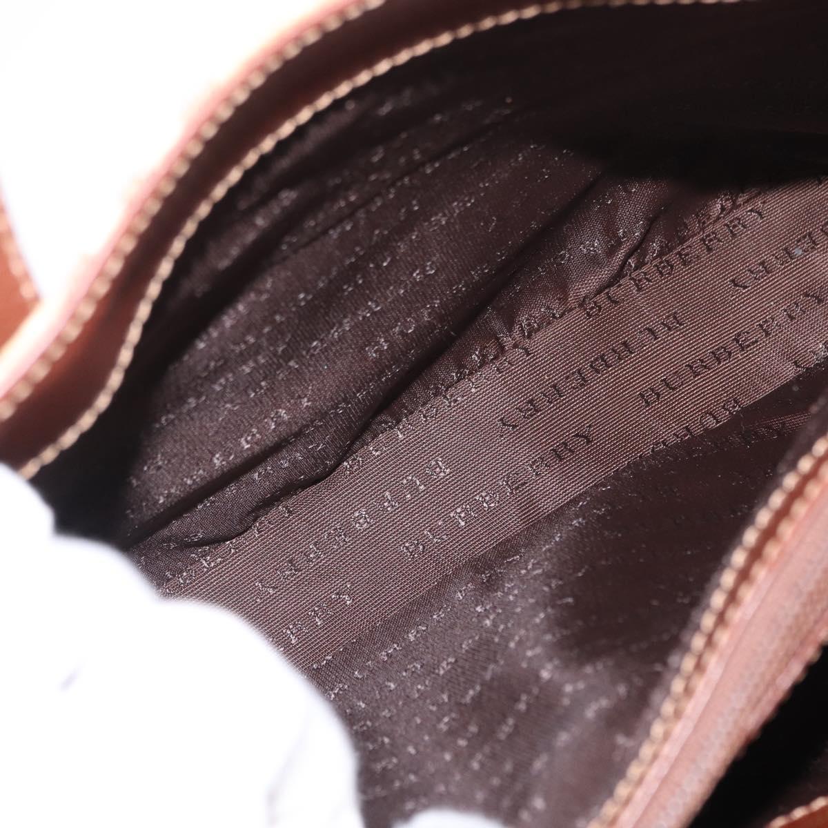 BURBERRY Nova Check Hand Bag PVC Beige Gold Auth BA9597