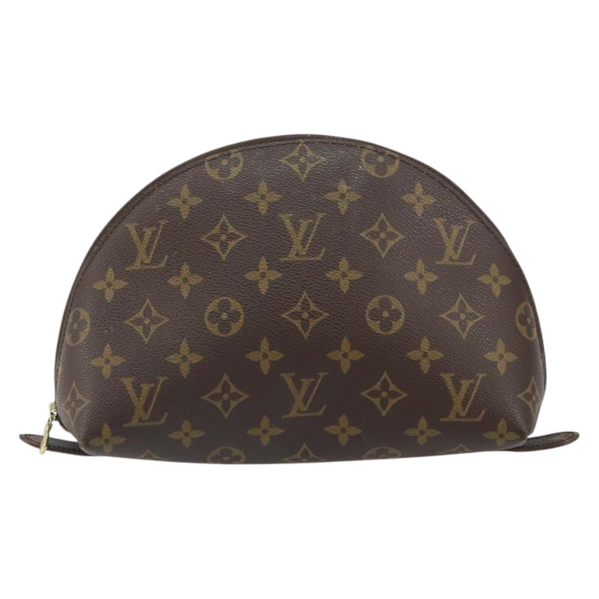 LOUIS VUITTON Monogram Trousse Demi Ronde Cosmetic Pouch M47520 LV Auth BA9609
