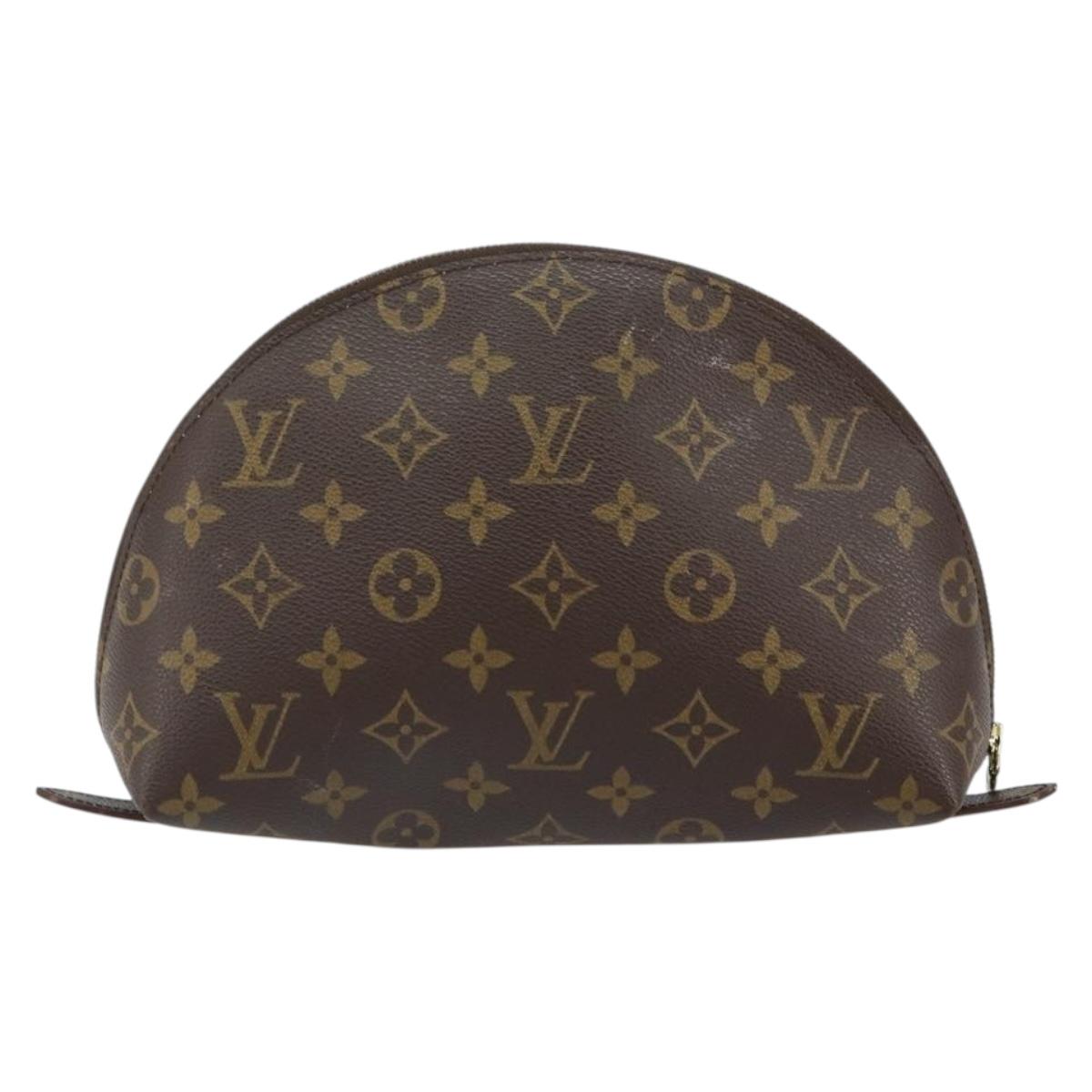LOUIS VUITTON Monogram Trousse Demi Ronde Cosmetic Pouch M47520 LV Auth BA9609
