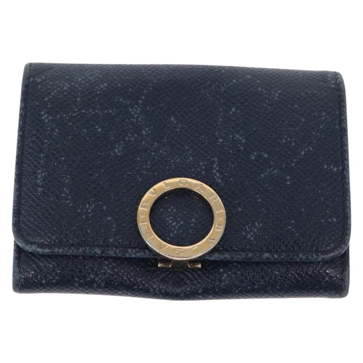 BVLGARI Gucci Louis Vuitton GG Canvas Wallet Leather 3 Set Black Auth BA9633
