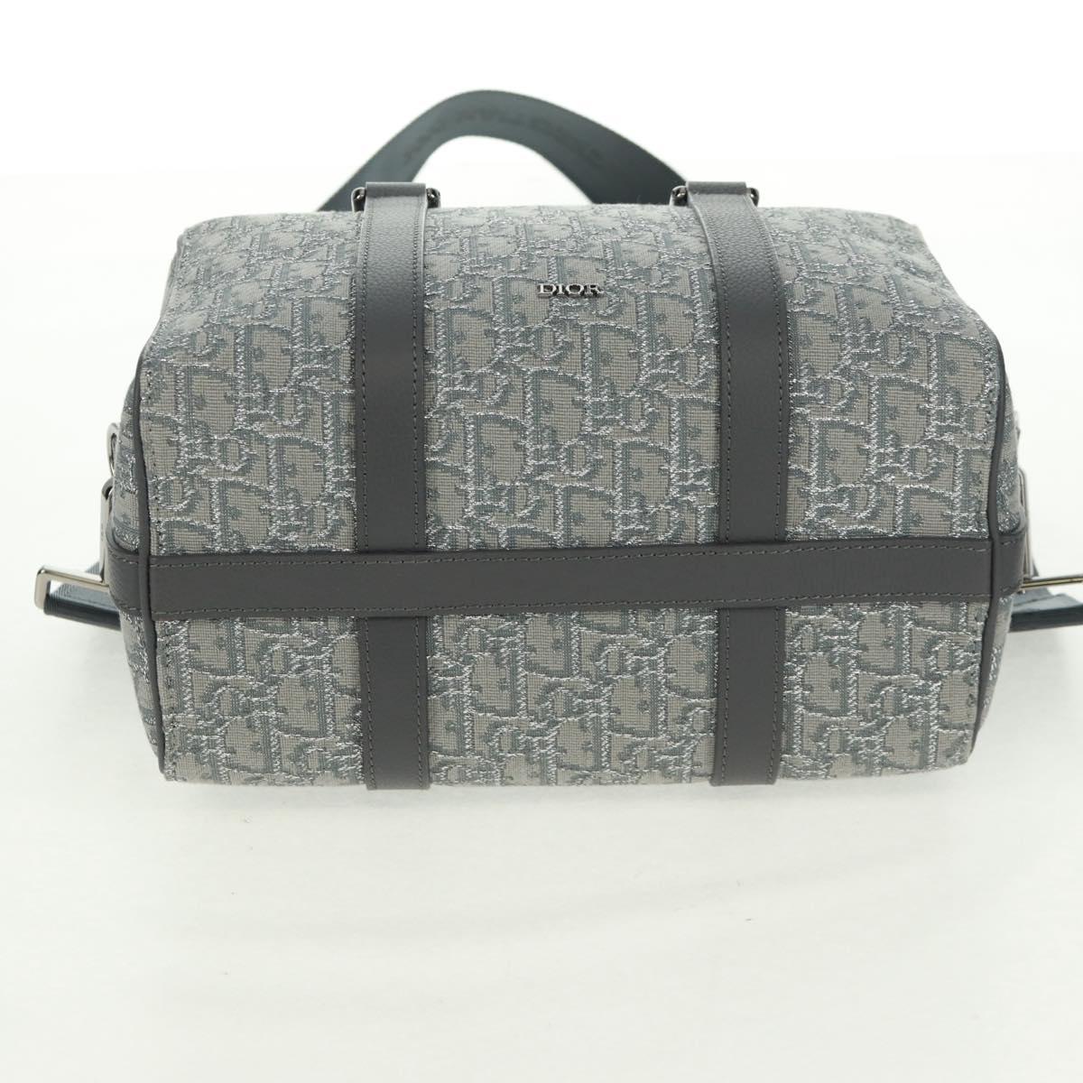 Christian Dior Trotter Canvas Rango 26 Hand Bag 2way Gray Silver Auth BA9637SM